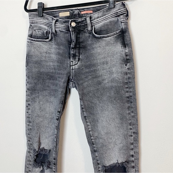 Anthro Pilcro Slim Boyfriend Distressed Black Jeans - Picture 7 of 15